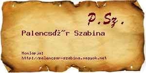 Palencsár Szabina névjegykártya