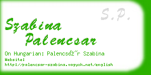 szabina palencsar business card